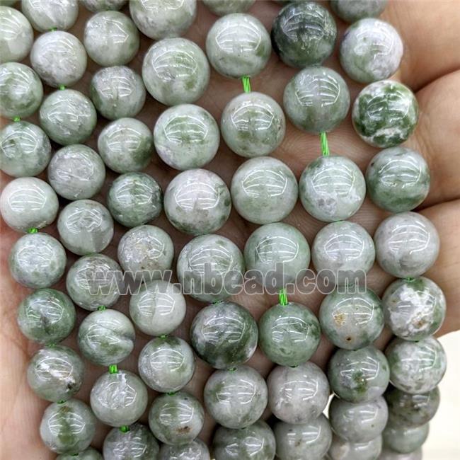 Natural Burmese Jadeite Beads Green Smooth Round