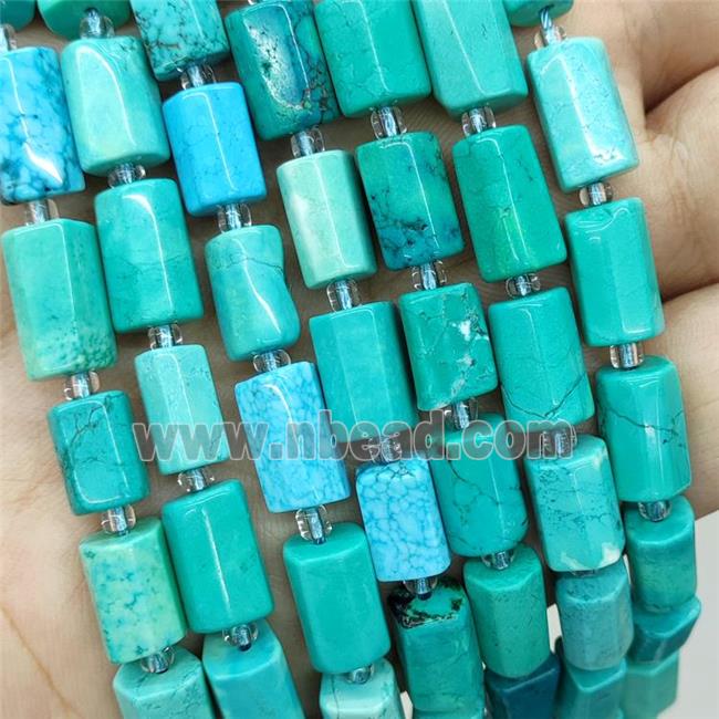 Howlite Turquoise Tube Beads Teal Dye