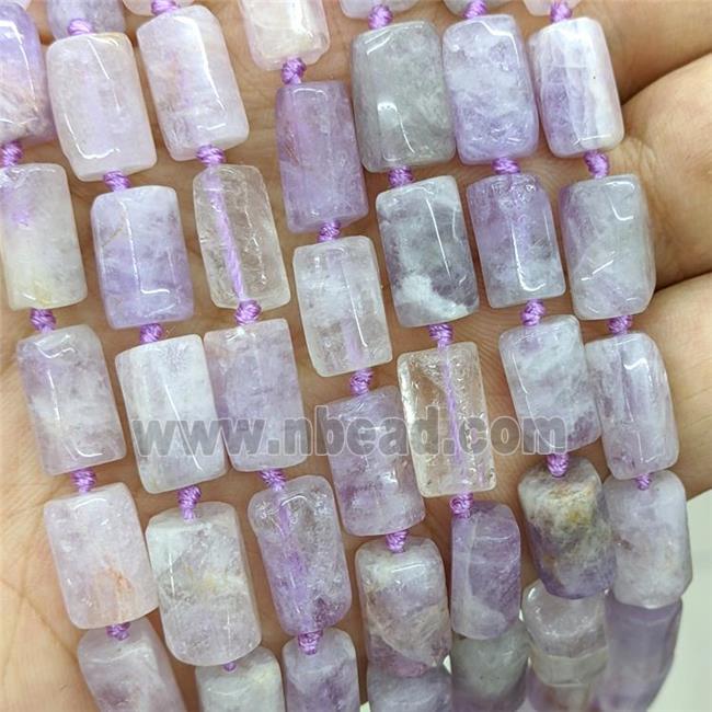 Natural Purple Chalcedony Tube Beads