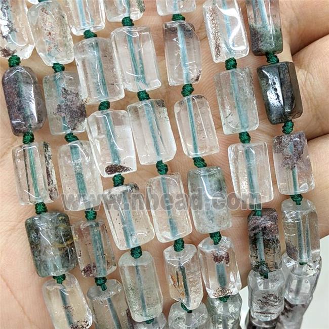 Natural Chlorite Quartz Tube Beads