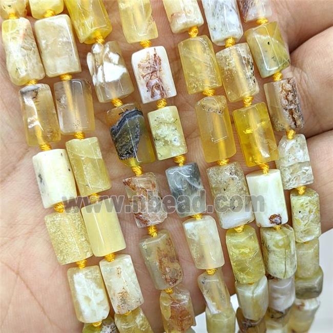 Natural Yellow Opal Tube Beads