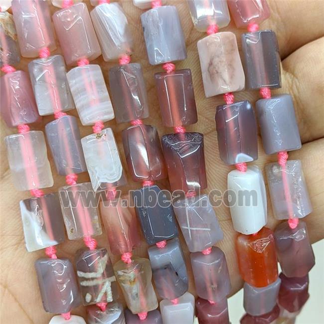 Natural Red Botswana Agate Tube Beads