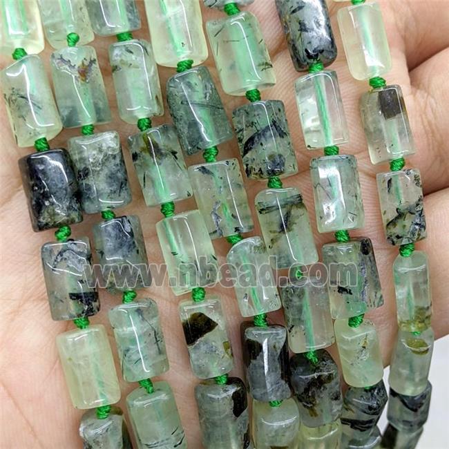 Natural Green Prehnite Tube Beads