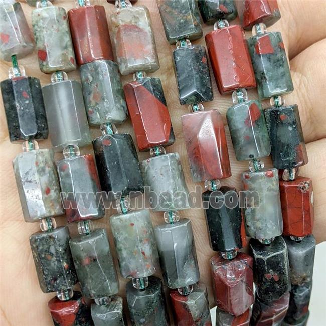 Natural African Bloodstone Tube Beads