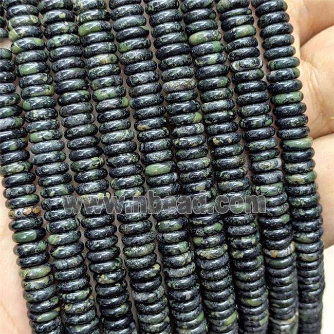 Natural Green Kambaba Jasper Heishi Beads