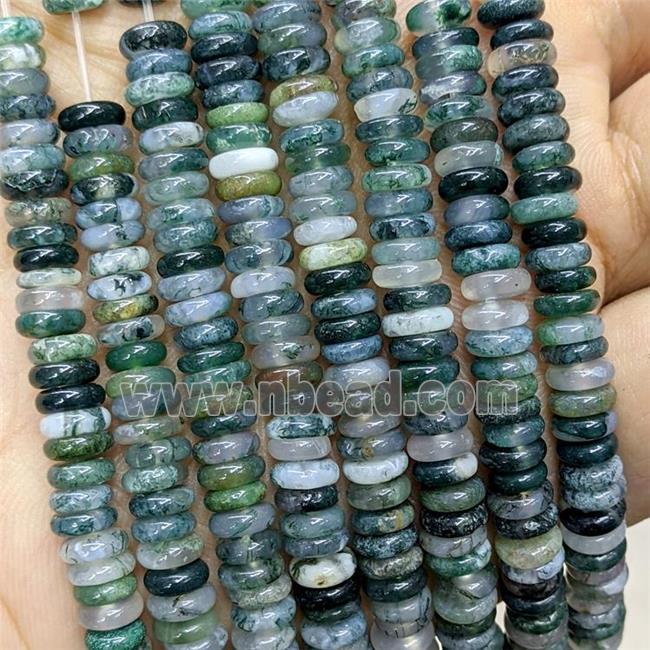 Natural Green Moss Agate Heishi Beads