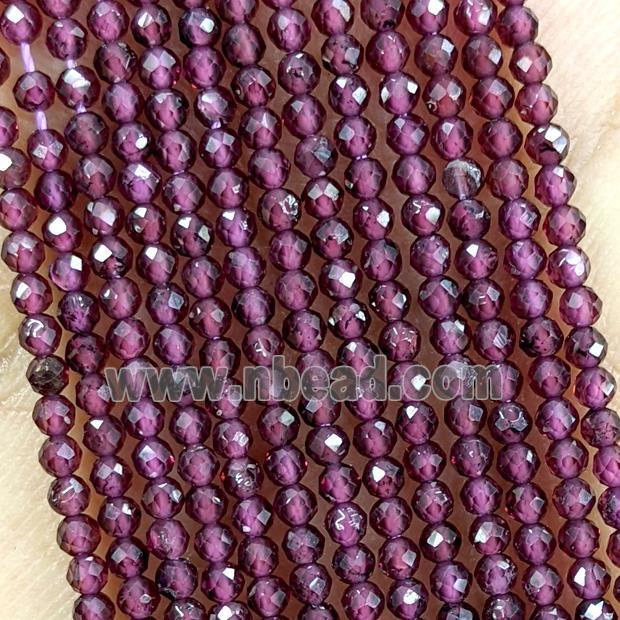 Natural Garnet Beads Purple Faceted Round Pony