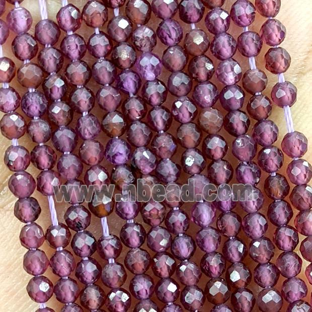 Natural Garnet Beads Purple Faceted Round