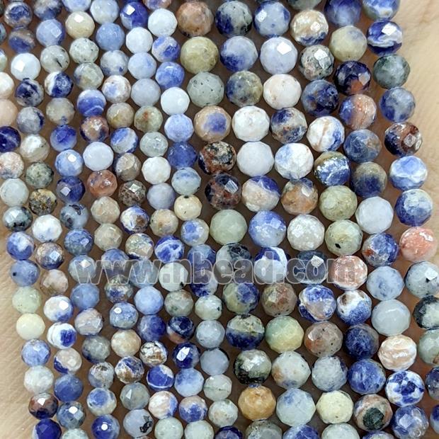 Natural Blue Sodalite Beads B-Grade Faceted Round