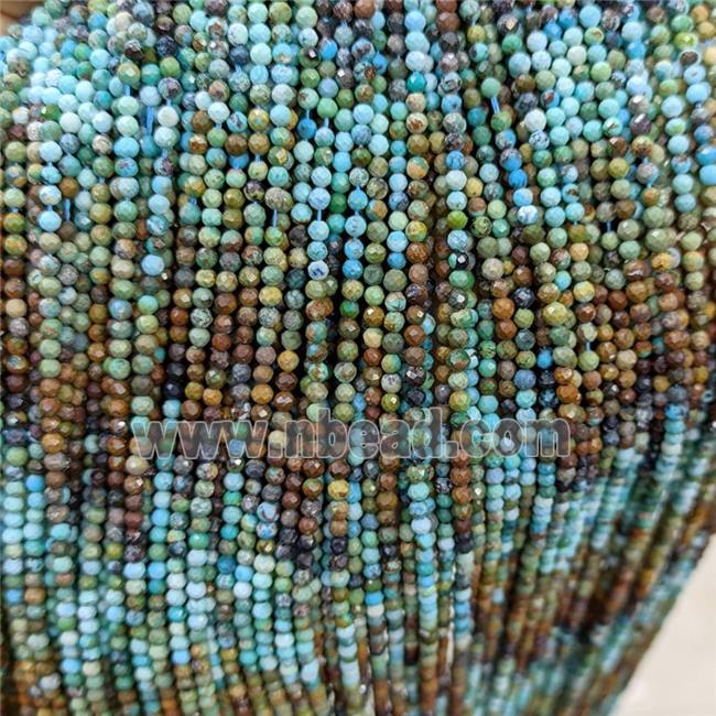 Natural Chinese Turquoise Beads Multicolor Tiny Faceted Round