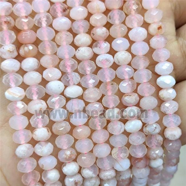 Natural Cherry Sakura Agate Beads Pink Faceted Rondelle