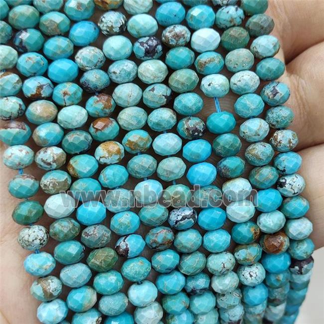 Natural Chinese Turquoise Beads Teal Faceted Rondelle