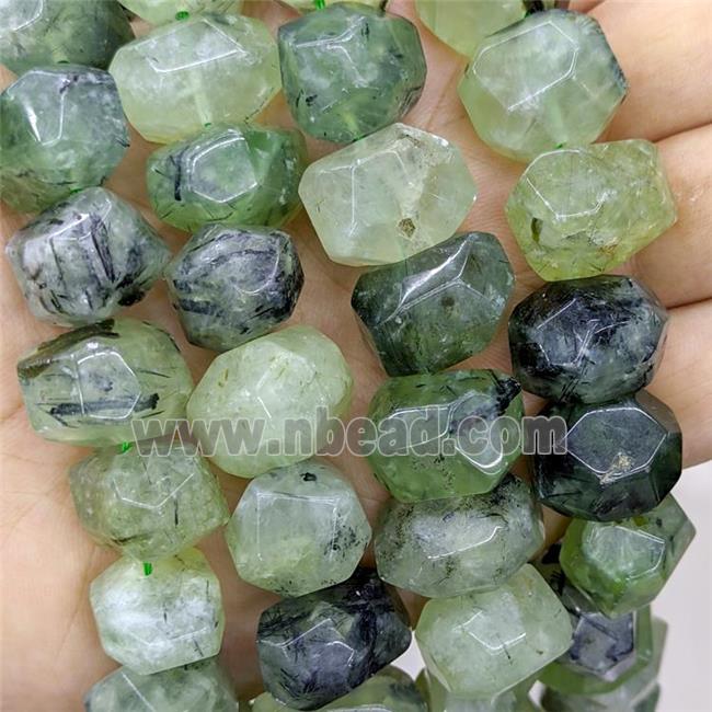 Natural Green Prehnite Beads Nugget Freeform