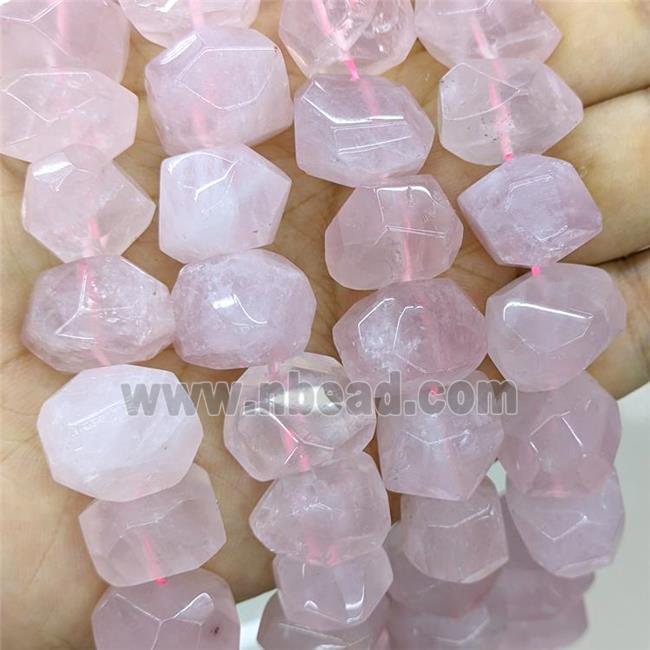 Natural Pink Rose Quartz Nugget Beads Freeform