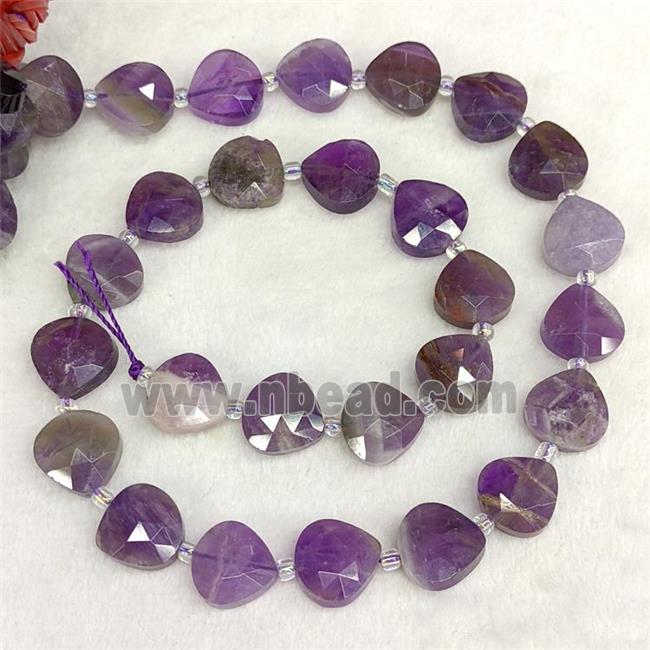 Natural Amethyst Beads Purple Faceted Teardrop