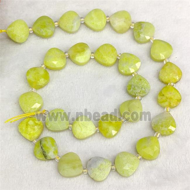 Lemon Jade Beads Olive Faceted Teardrop