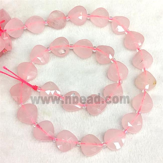 Natural Pink Rose Quartz Beads Faceted Teardrop