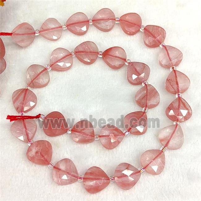 Synthetic Red Quartz Beads Faceted Teardrop