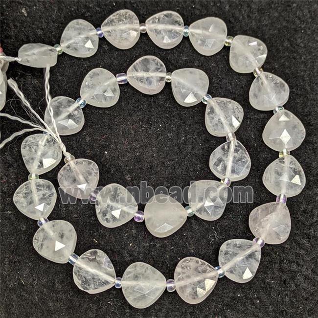 Natural Clear Quartz Beads Faceted Teardrop