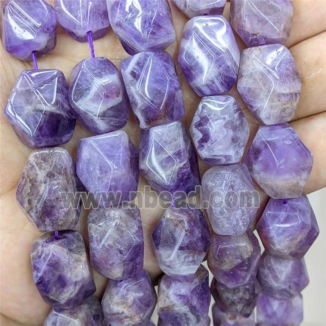 Natural Amethyst Beads Purple Faceted Freeform