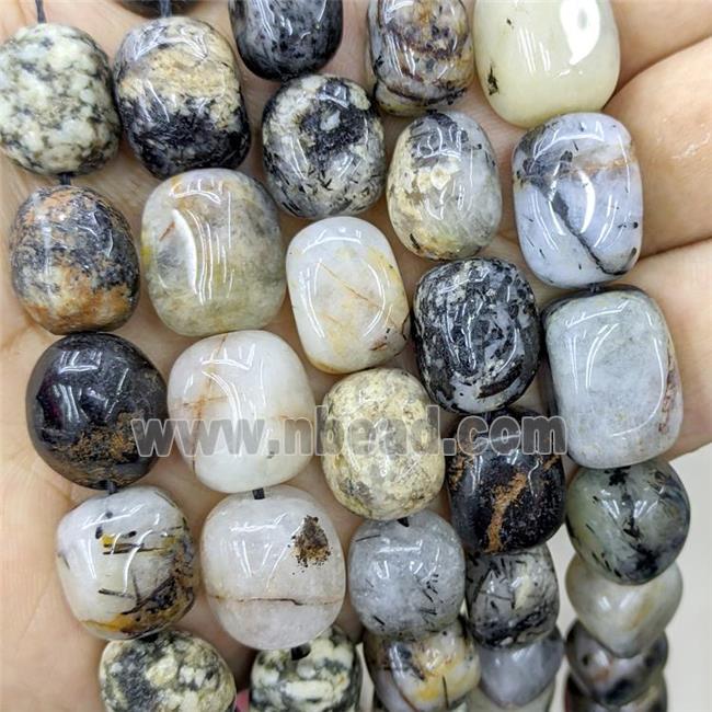 Natural Black Rutilated Quartz Nugget Beads Freeform C-Grade