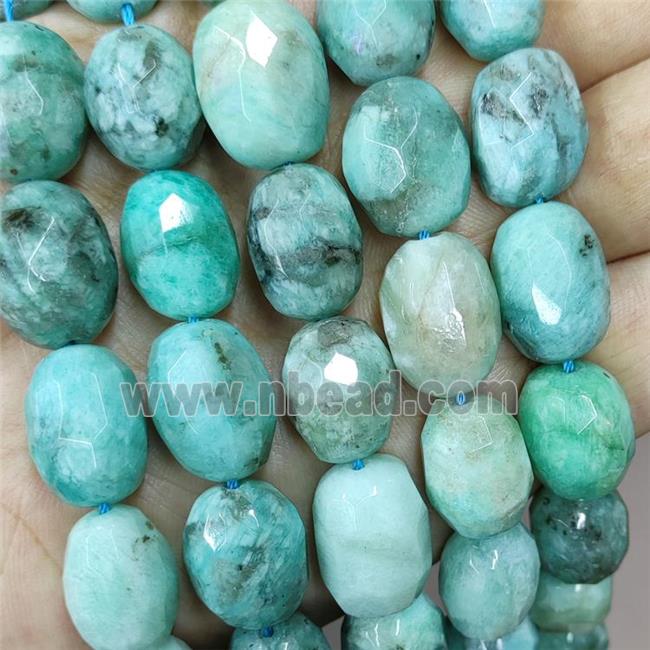 Natural Green Amazonite Nugget Beads Faceted Freeform