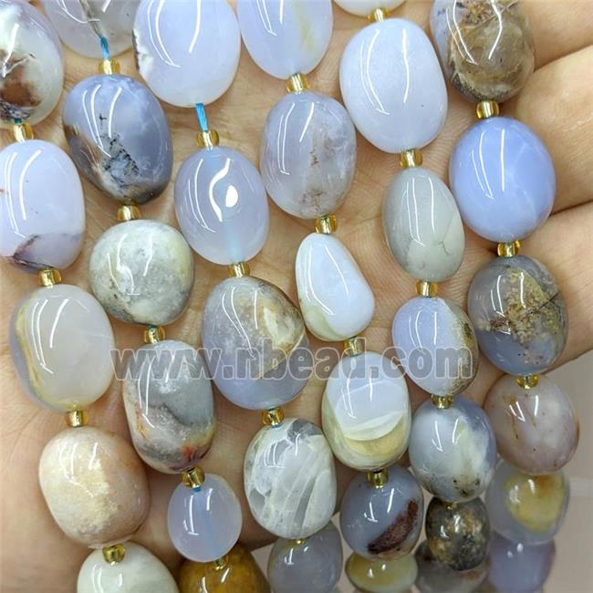 Natural Blue Chalcedony Nugget Beads Freeform B-Grade