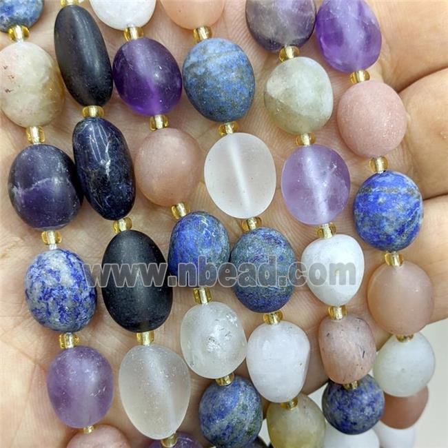 Natural Gemstone Beads Freeform Matte Mixed