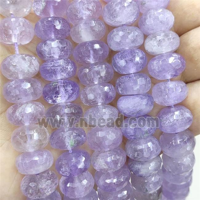 Natural Amethyst Beads Purple Faceted Rondelle