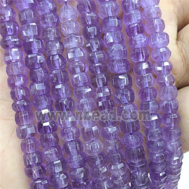 Natural Amethyst Beads Purple Faceted Rondelle