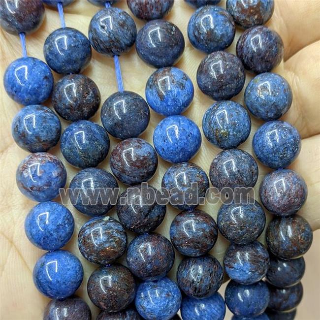 Natural Opal Beads Blue Dye Smooth Round