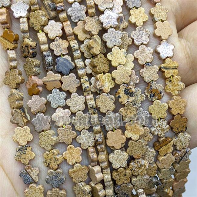 Picture Jasper Flower Beads