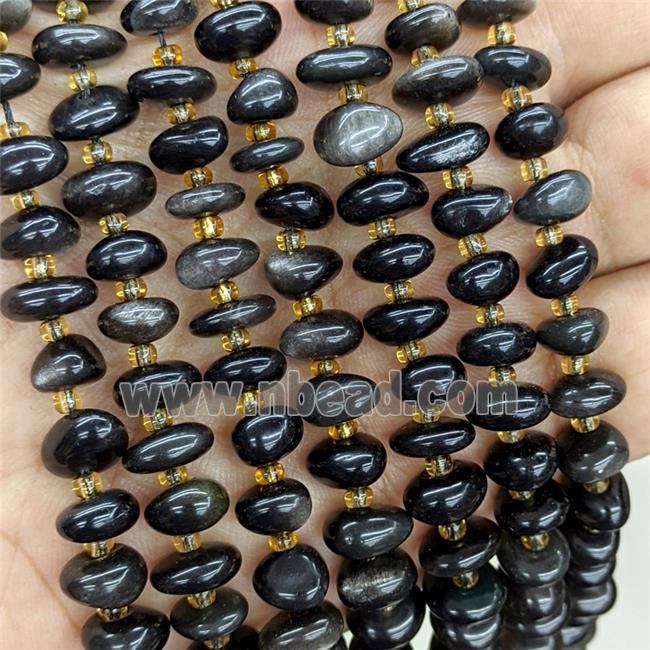 Natural Silver Obsidian Chips Beads Freeform