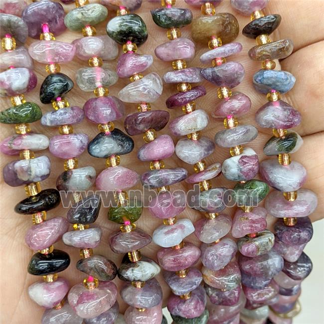 Natural Pink Tourmaline Chip Beads Freeform