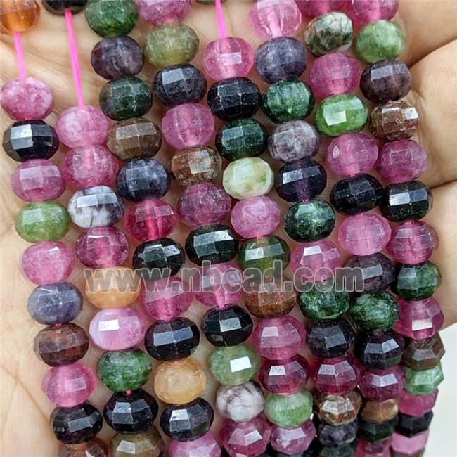 Natural Jade Beads Dye Faceted Pumpkin Mixed Color