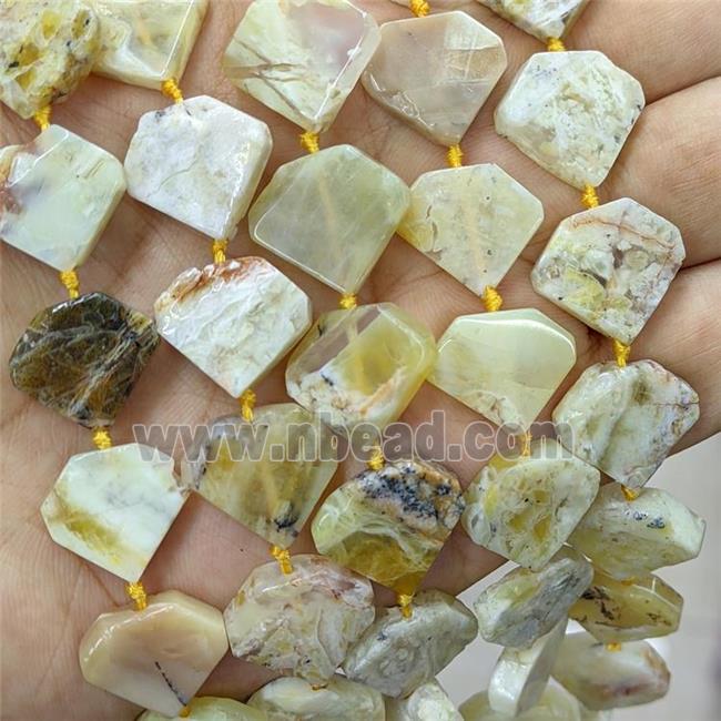 Natural Yellow Opal Heart Beads