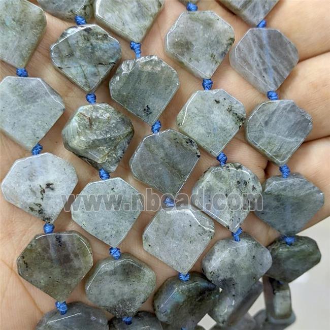 Natural Labradorite Heart Beads