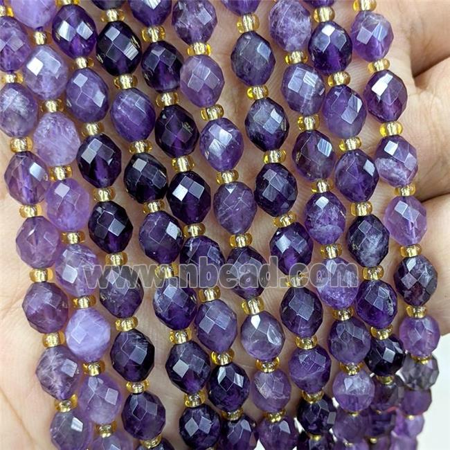 Natural Purple Amethyst Beads Faceted Rice