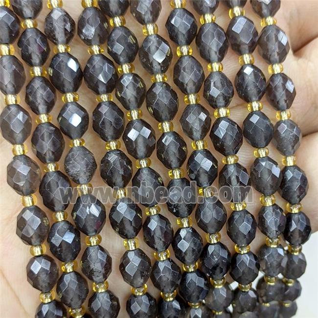 Smoky Quartz Beads Faceted Rice