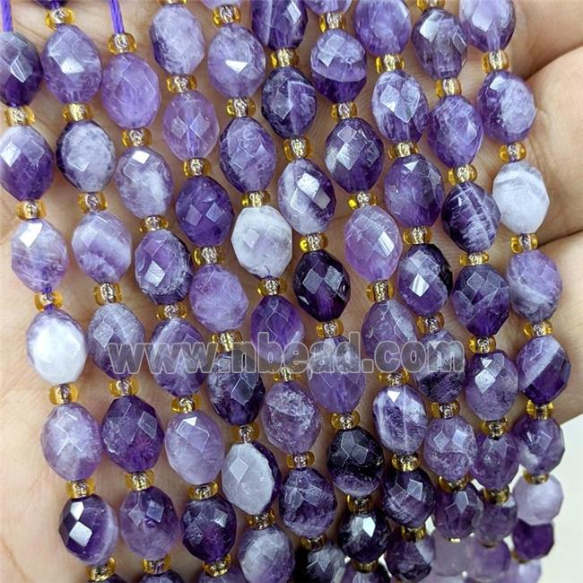 Natural Dogtooth Amethyst Beads Faceted Rice Purple