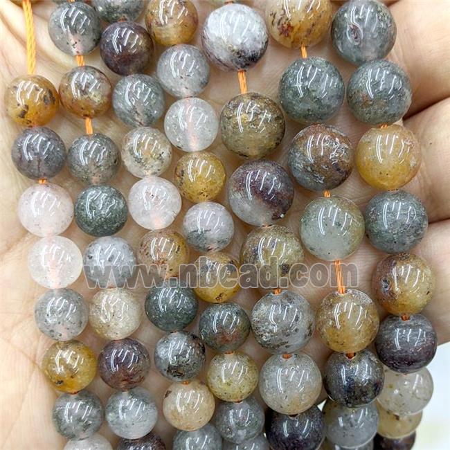 Natural Lodalite Beads Yellow Smooth Round