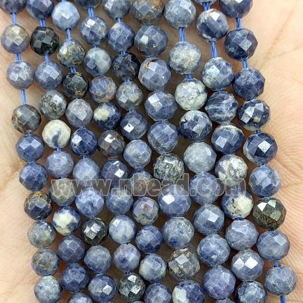 Natural Sapphire Beads Faceted Round Blue B-Grade