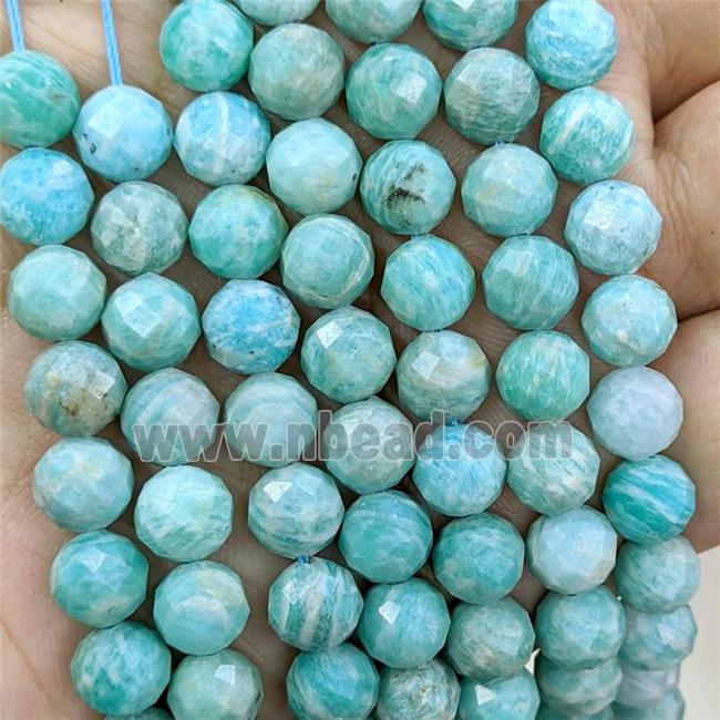 Natural Green Amazonite Beads Faceted Round