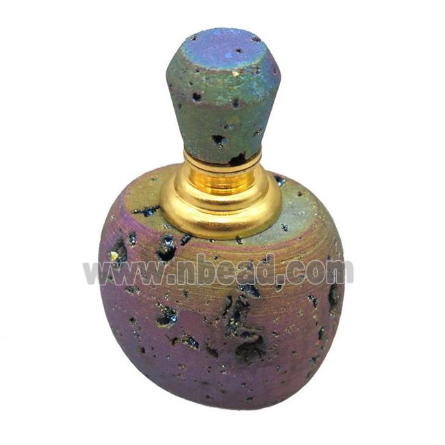 rainbow Agate Druzy perfume bottle charm without hole