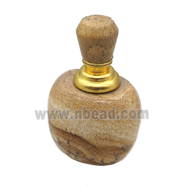 Picture Jasper perfume bottle charm without hole