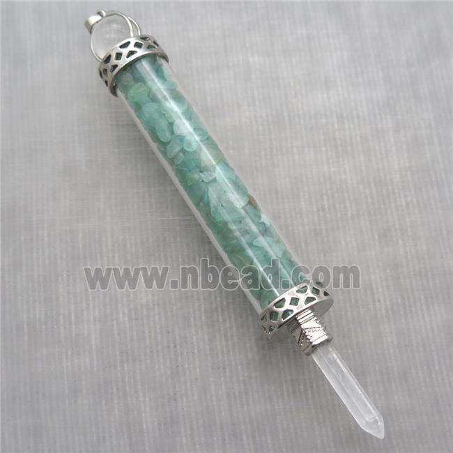 green aventurine chips pendant