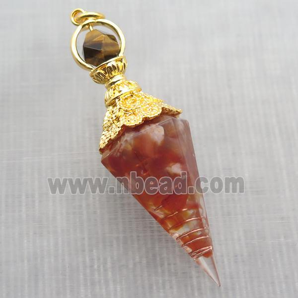 red carnelian agate chips pendulum pendant