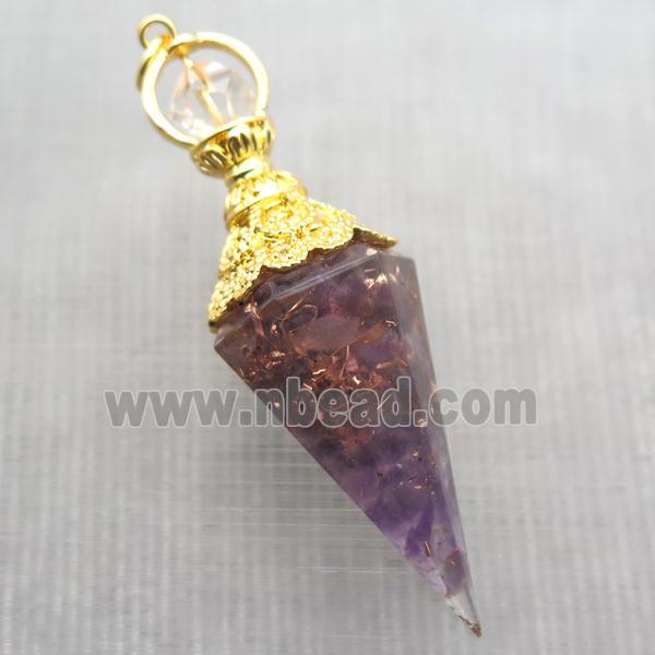 amethyst chips pendulum pendant