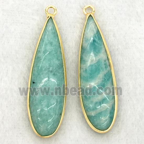 green Amazonite teardrop pendant