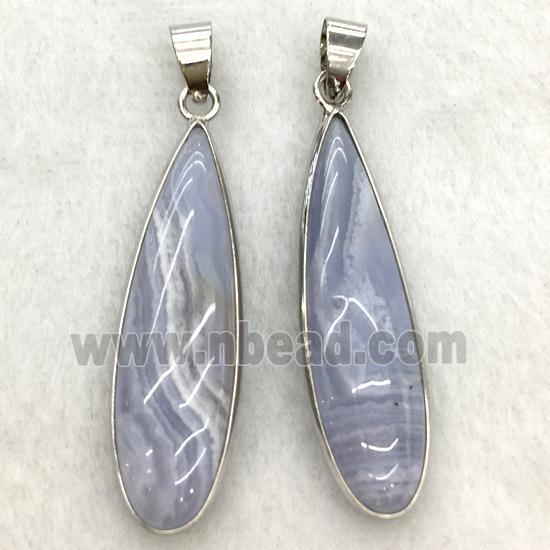 blue lace agate teardrop pendant